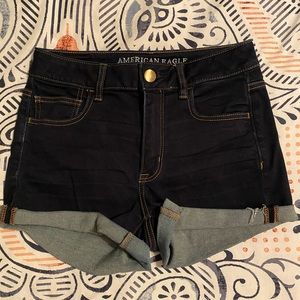 Dark wash jean shorts